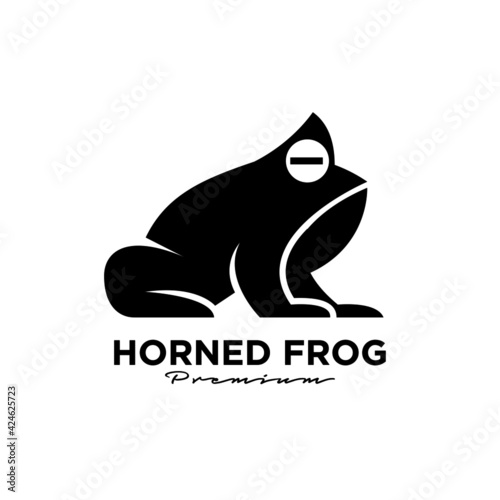 abstract horned frog vector black logo icon design illustration