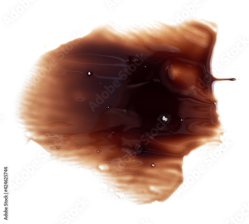 chocolate syrup stains on white background