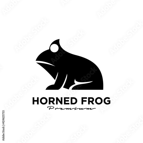 abstract horned frog vector black logo icon design illustration