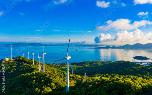 Big windmill in Hailing Island, Yangjiang City, Guangdong Province, China photo