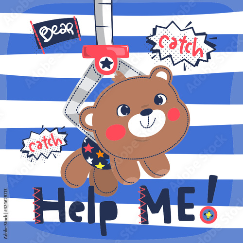 crane machine claw picking teddy bear