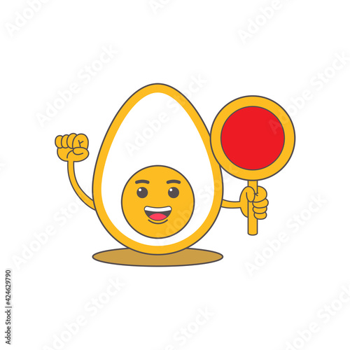 ester egg emoticon with sign stop in hand vector image