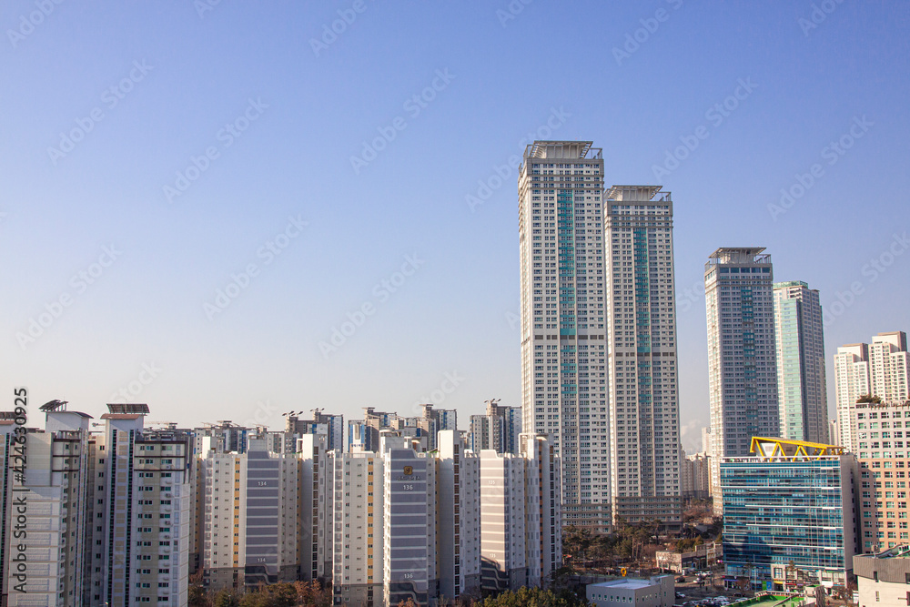 Fototapeta premium High-rise Apartments and Buildings in Cheongna-dong, Incheon, Korea