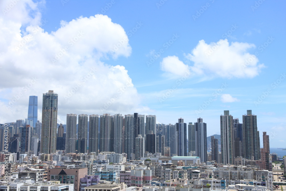 Skyline of Hong Kong as Seen from Kowloon