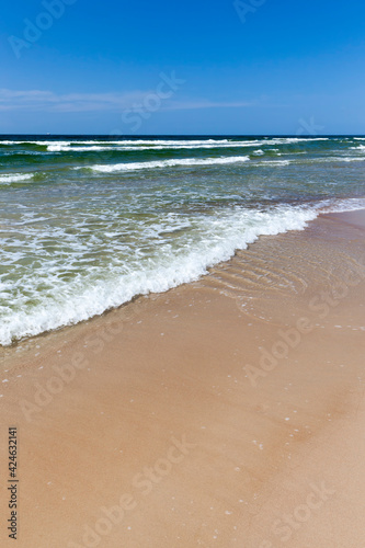 beautiful sunny weather on the sea coast