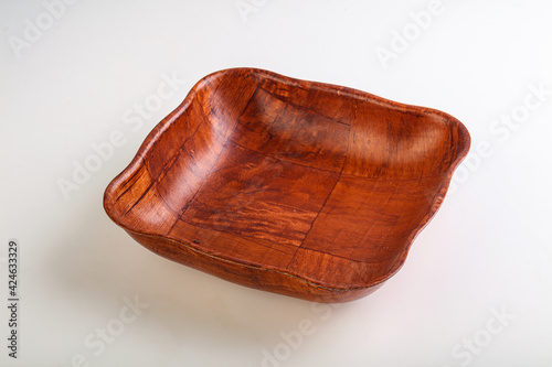 Wooden empty bowl for kitchen