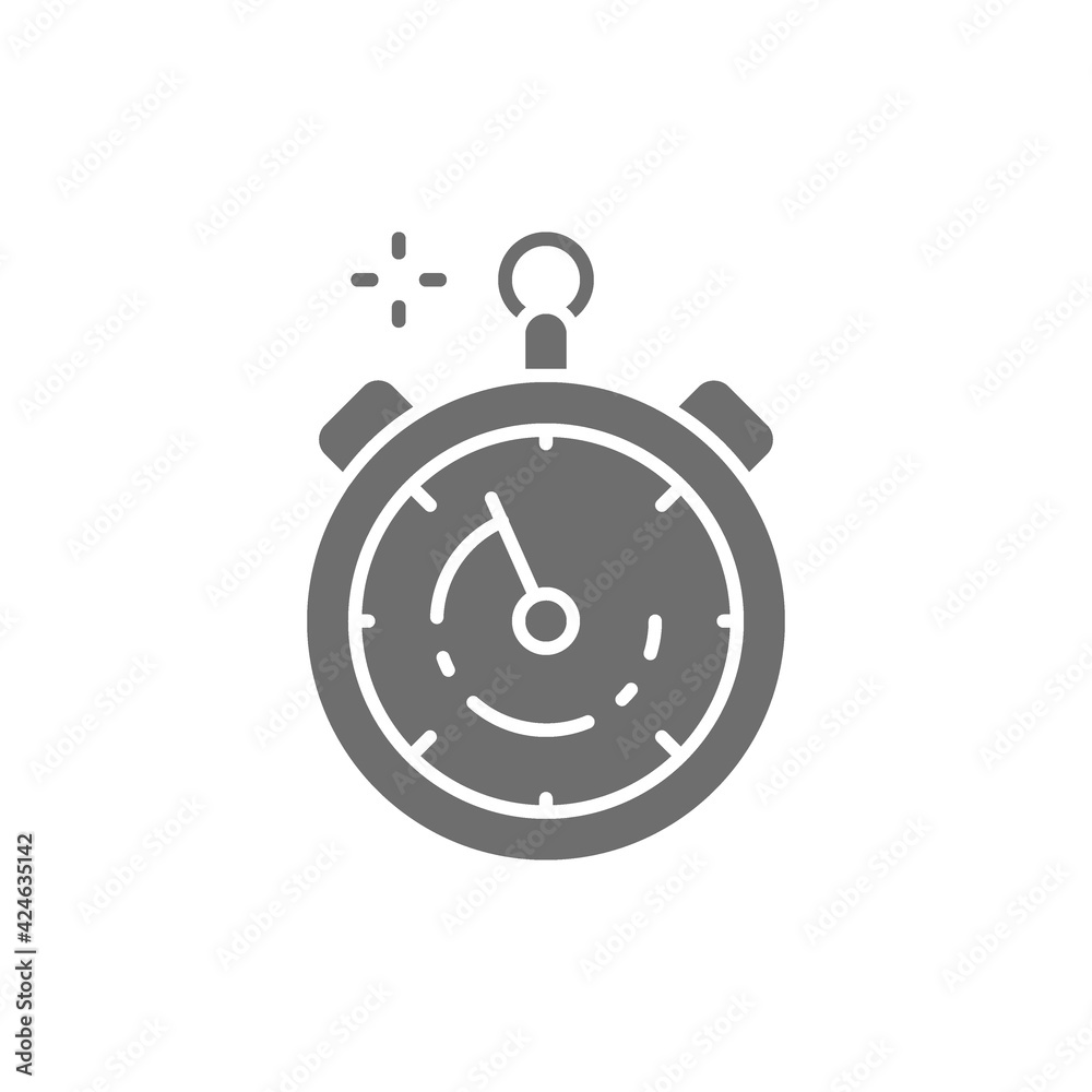 Stopwatch, timer, watch gray icon. Isolated on white background Stopwatch, timer, watch gray icon. Isolated on white background