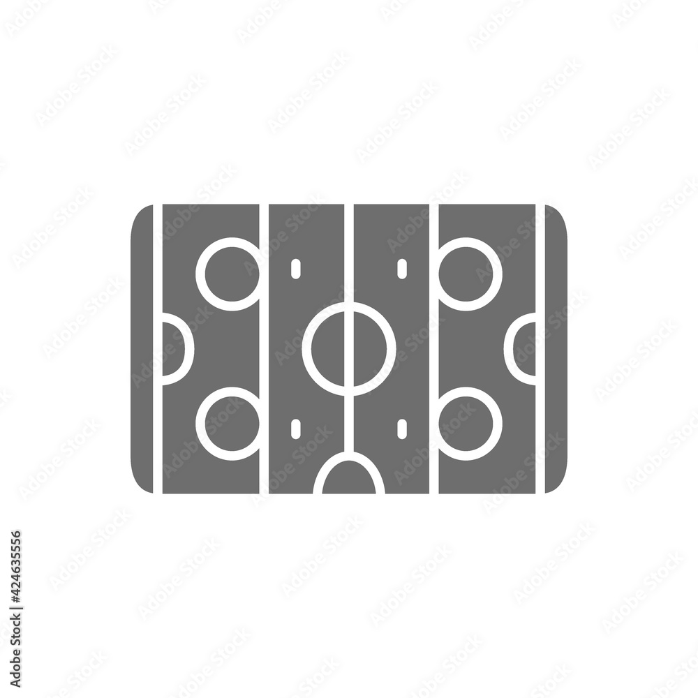 Vector hockey field, air hockey gray icon. Vector hockey field, air hockey gray icon.