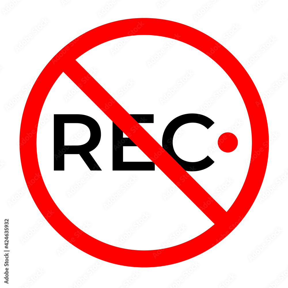 no recording icon on white background. prohibited video sign. flat style. no video camera symbol. no recording icon on white background. prohibited video sign. flat style. no video camera symbol.