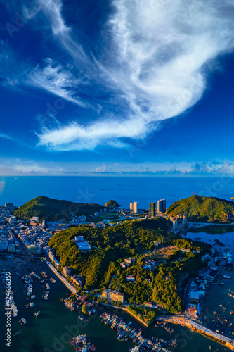 Panoramic view of Zhapo Town, Hailing Island, Yangjiang City, Guangdong Province, China