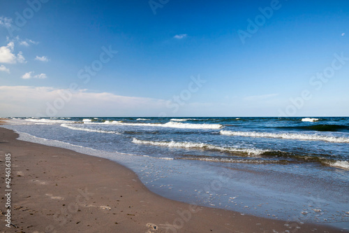 beautiful Baltic sea in cold August months 2019