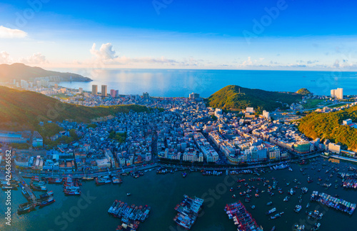 Panoramic view of Zhapo Town, Hailing Island, Yangjiang City, Guangdong Province, China