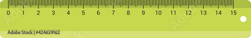 School stationery vector element green ruler