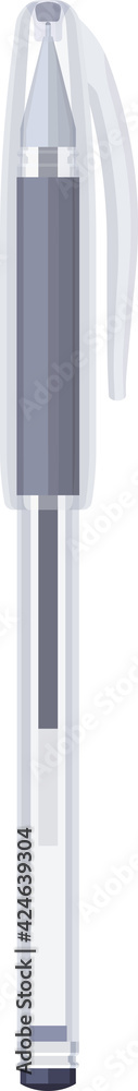 School stationery vector element blue ballpoint pen with pen cap School stationery vector element blue ballpoint pen with pen cap