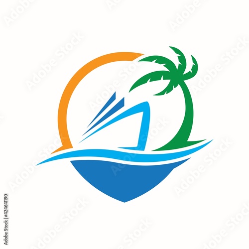 Travel Ship Island Logo Design