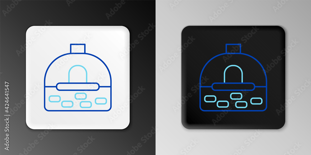 Line Brick stove icon isolated on grey background. Brick fireplace, masonry stove, stone oven icon.Colorful outline concept. Vector Line Brick stove icon isolated on grey background. Brick fireplace, masonry stove, stone oven icon.Colorful outline concept. Vector
