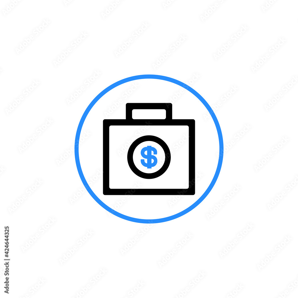 financial business icon in round circle financial business icon in round circle