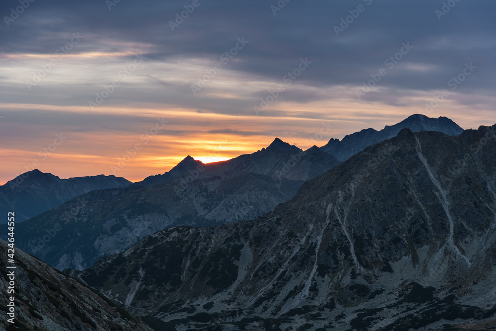 Autumn morning landscapes in the Polish High Tatras