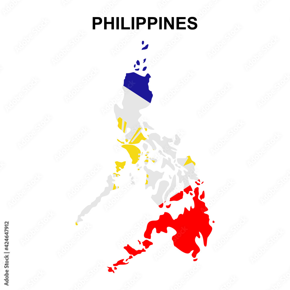 Fototapeta premium maps of Philippines with national flags icon vector sign symbol