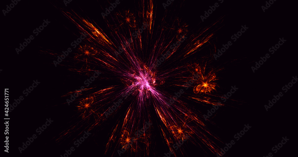 3D rendering abstract multicolor fractal light background

