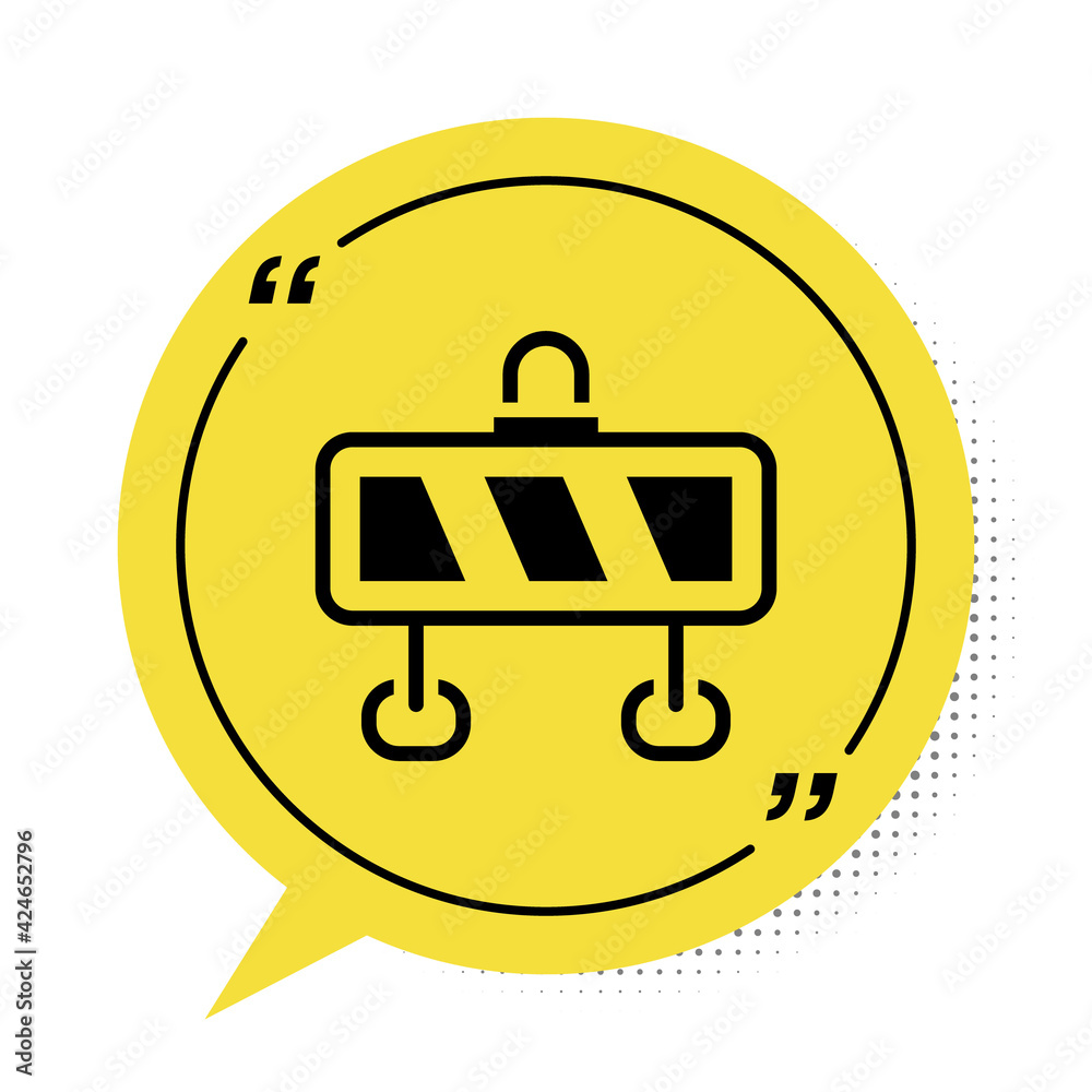 Black Road barrier icon isolated on white background. Symbol of ...