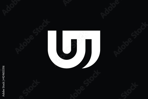 UM logo letter design on luxury background. MU logo monogram initials letter concept. UM icon logo design. MU elegant and Professional letter icon design on black background. U M MU UM photo