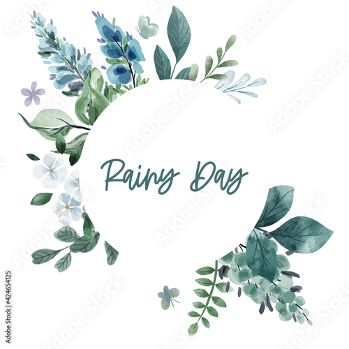 Easter painted eggs composition, cold green tints