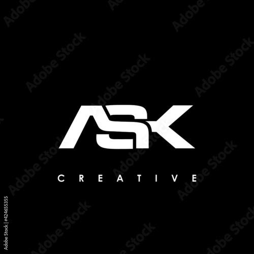ASK Letter Initial Logo Design Template Vector Illustration