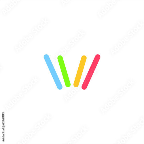 W logo design vector sign