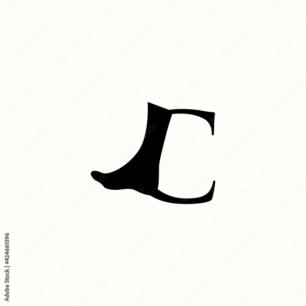 Fototapeta premium logo letter c with icon foot vector design
