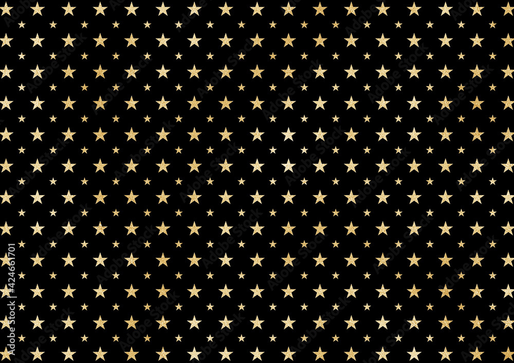 金箔の星模様 パターン 背景イラスト素材 金 黒 Stock Illustration Adobe Stock