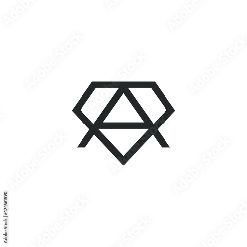 A Letter Diamond logo design vector sign