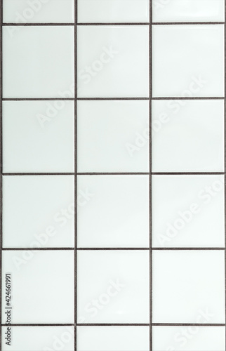 White ceramic bathroom wall tile pattern for background