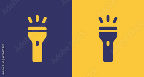 Flashlight tool vector icon. Lamp equipment symbol for flash button illustration.