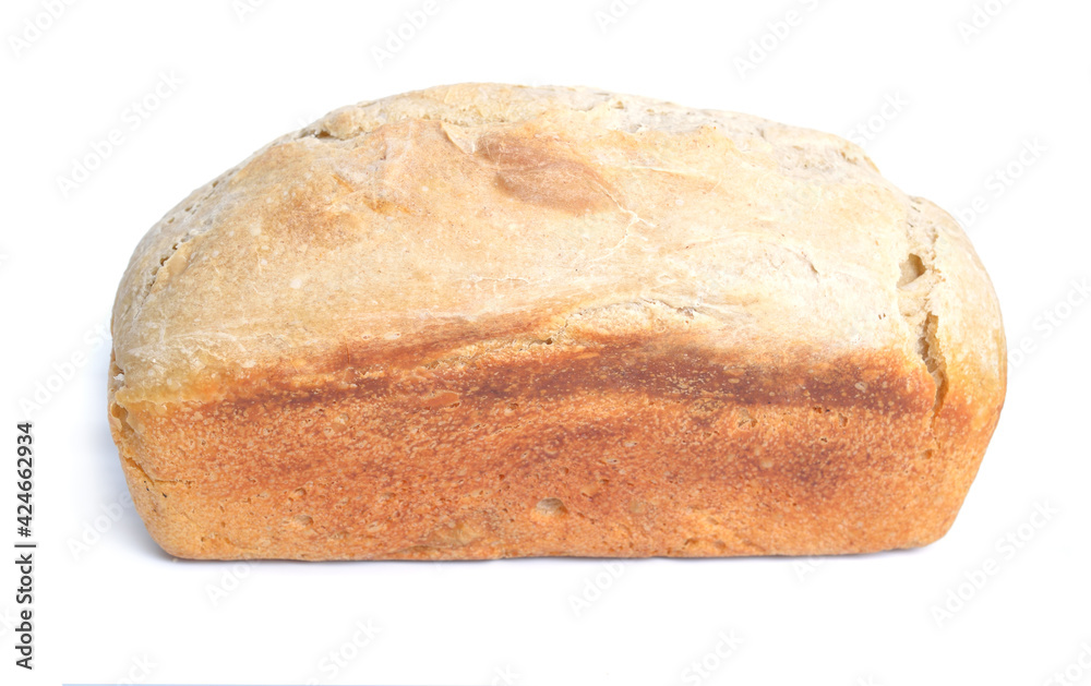 Square loaf of homemade sourdough bread. Square loaf of homemade sourdough bread.