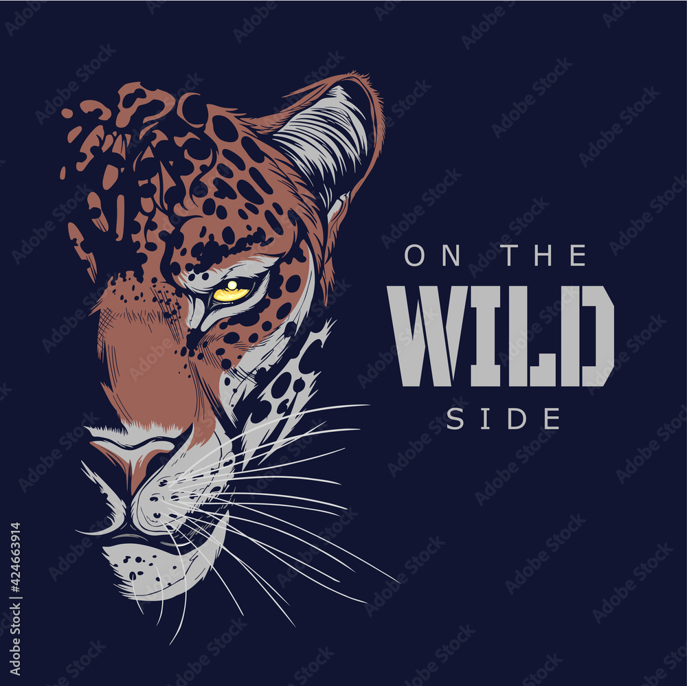 On the wild side jaguar illustration