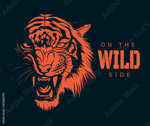 On the wild side tiger illustration