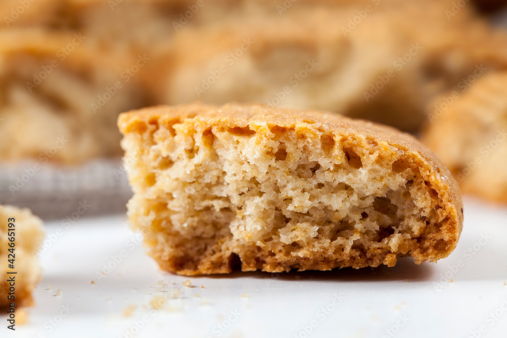 broken cookies baked with oatmeal and wheat flour broken cookies baked with oatmeal and wheat flour