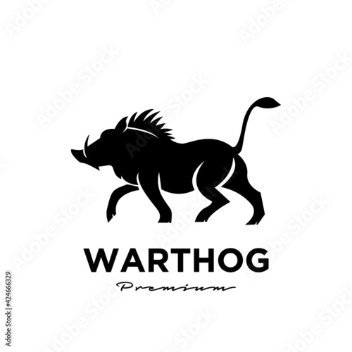 warthog simple vector logo illustration design photo