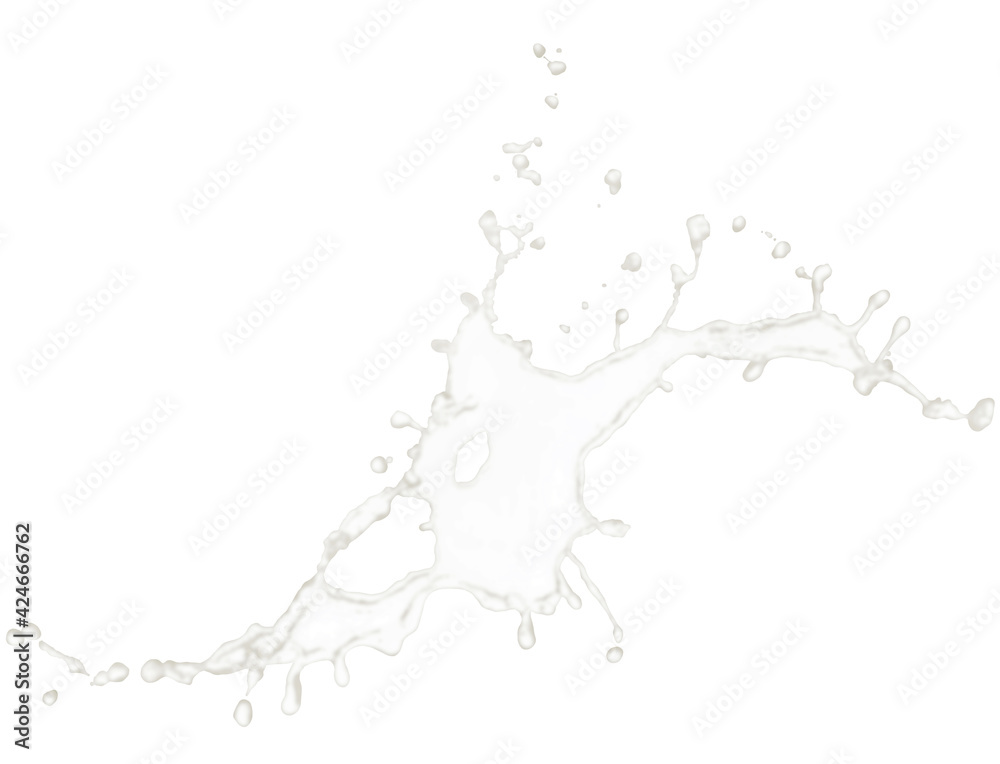 Milk splashes with drops isolated on white background. Milk splashes with drops isolated on white background.