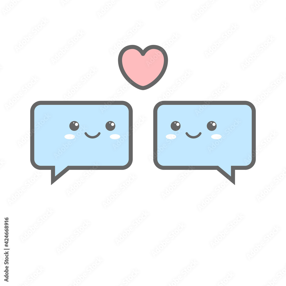 Speech bubble chat communication dialogue character cartoon love icon logo vector illustration. Speech bubble chat communication dialogue character cartoon love icon logo vector illustration.