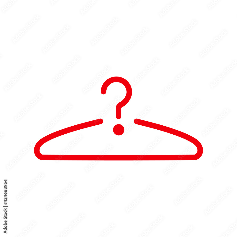 Clothes hanger icon symbol line red vector illustration. Clothes hanger icon symbol line red vector illustration.