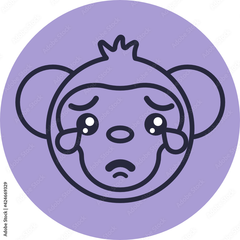 Monkey Emoji Icons. Vector Illustrations. Monkey Emoji Icons. Vector Illustrations.