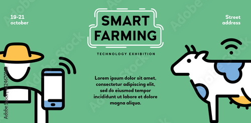 Vector Smart Farm Agriculture Icon Banner