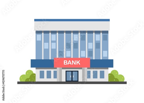 Bank office building. Simple flat illustration