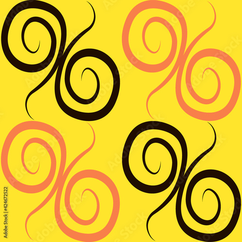 Seamless texture, pattern on a square background - colored curls. Abstraction.