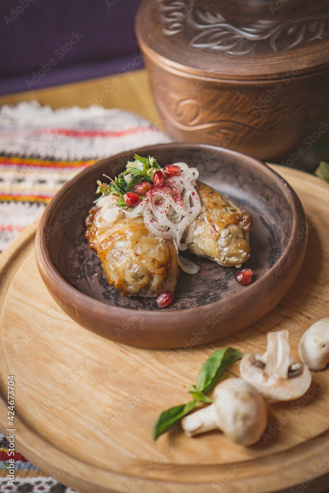 delicious European and Slavic cuisine on the big table waiting for guests. table with food, top view delicious European and Slavic cuisine on the big table waiting for guests. table with food, top view