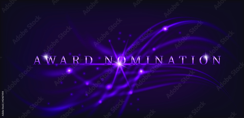 Award nomination for banner design. Award nomination background. Vector illustration. Purple background.