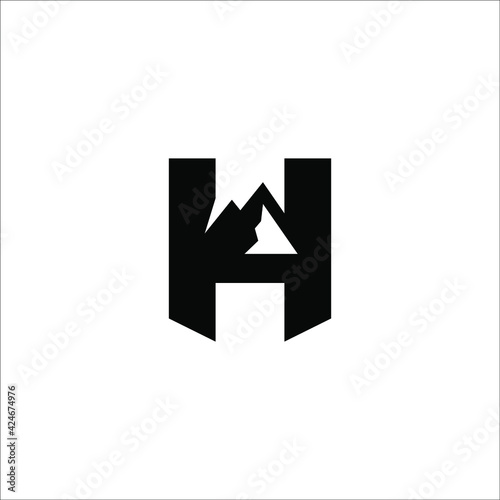 H mountain logo design vector sign Free Download H mountain logo design vector sign - GFXLoad