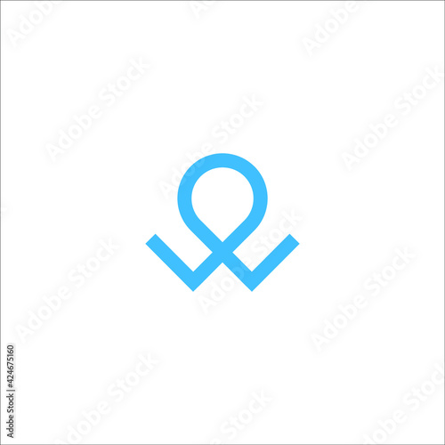W Pin Local logo design vector sign